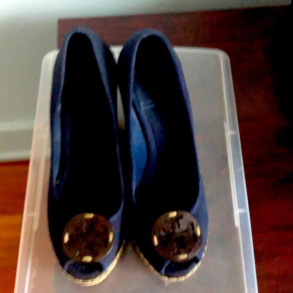 Navy Blue Wedges by Tory Burch.